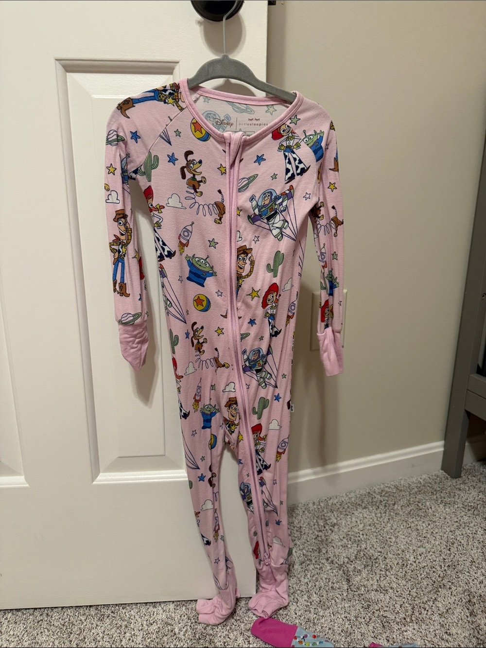 Little Sleepies Pink Toy Story Footed One-Piece Pajamas - Picture 1 of 2